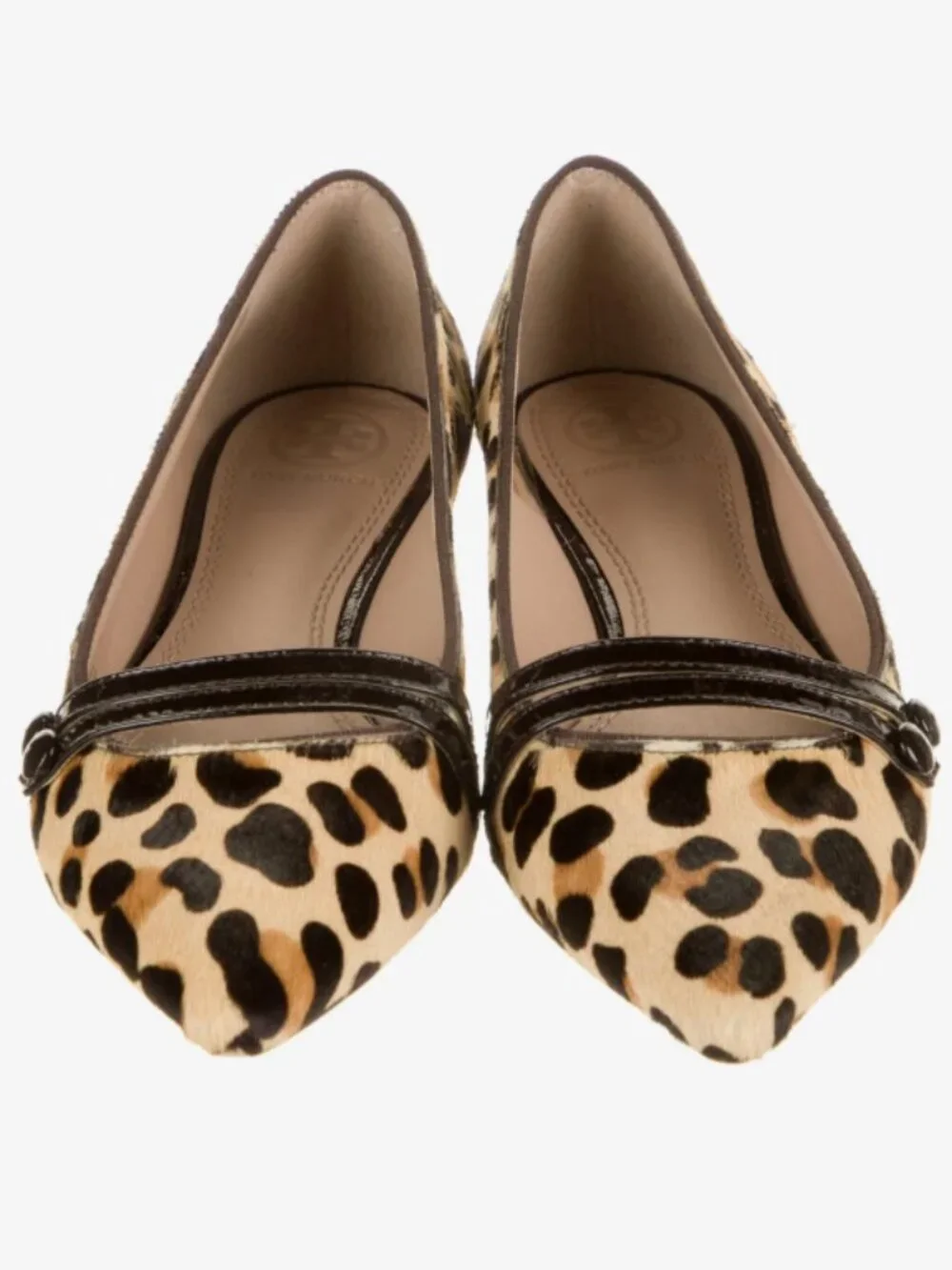 Tory Burch Leather Leopard Print Flats